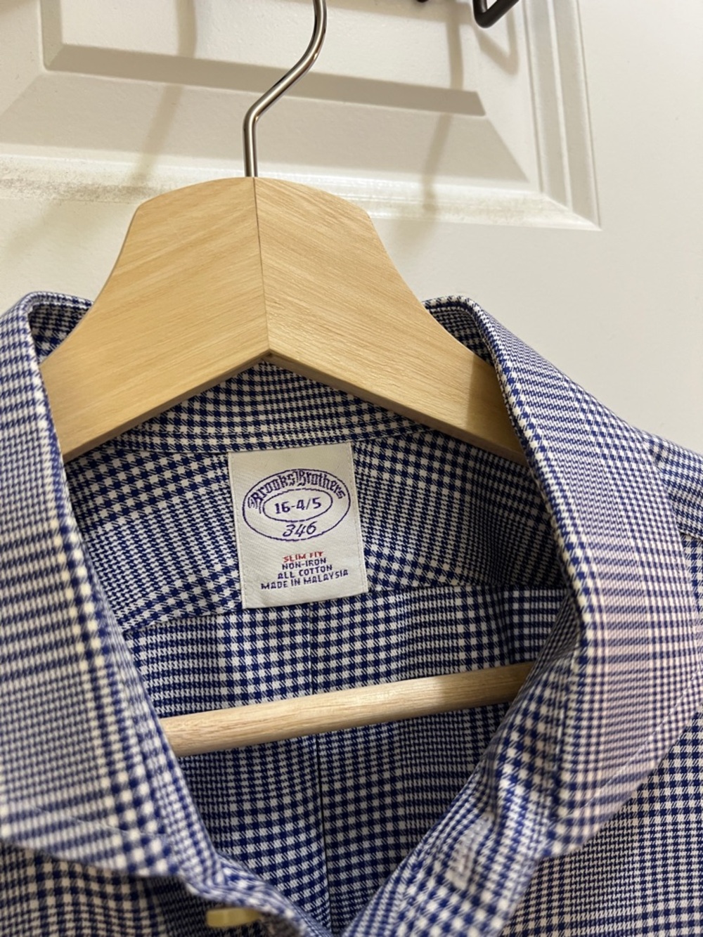 Brooks Brothers Luxury Men's Blue Glen Plaid Dress Shirt Size 16-4/5 Slim Fit - Picture 2 of 7